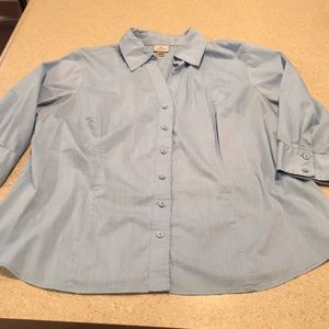 Worthington 2X 3/4 sleeve button up top